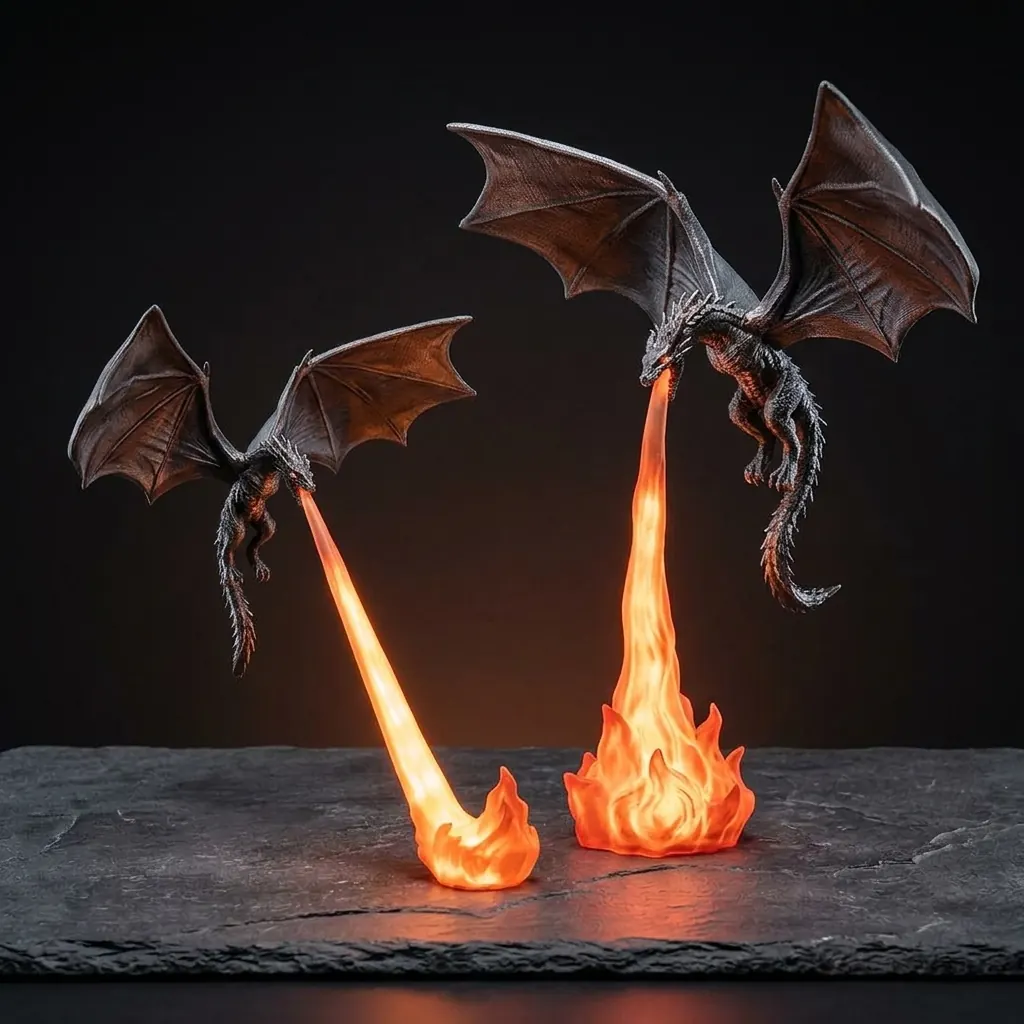 Size comparison: 12 inch 30cm and 24 inch 60cm giant dragon lamp