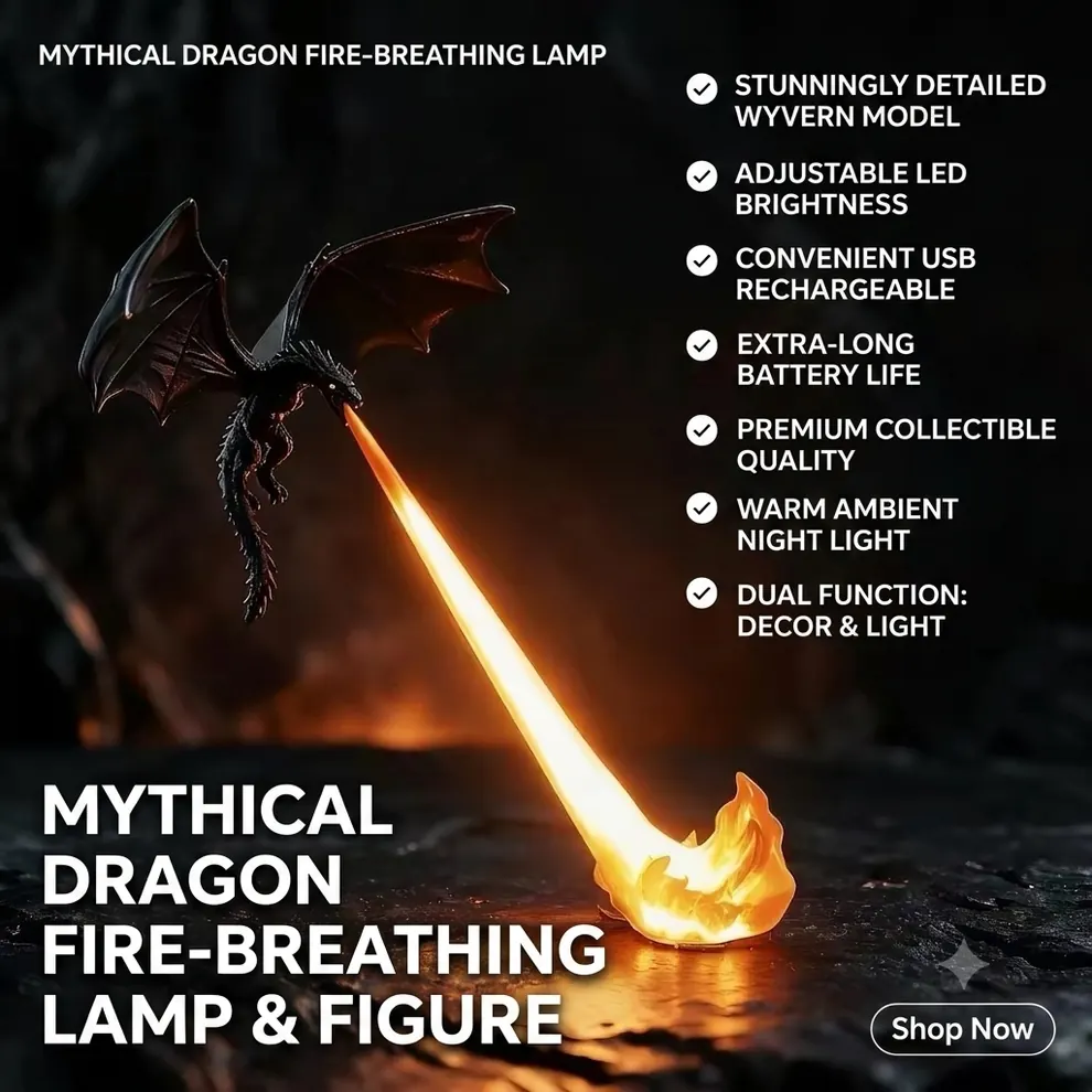 Macro detail of glowing LED dragon fire flame breath